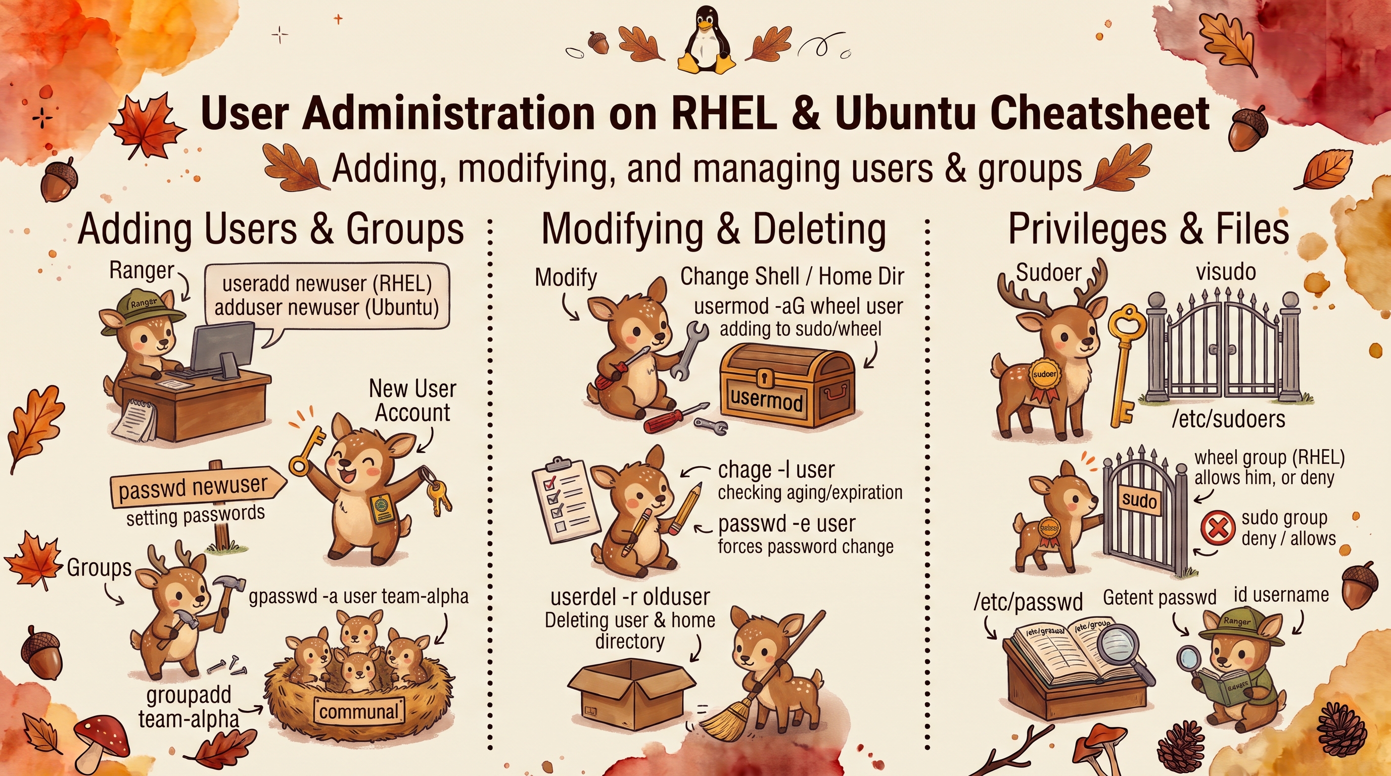 Linux User Administration Cheatsheet